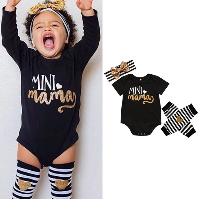 Newborn Baby Girl Infant Clothes Romper Tops Jumpsuit Pants Headband Outfit Set