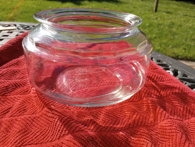 Vintage  Glass Fish Bowl Turtle Bowl Plant Terrarium 8” 1960’s 8" x 4 1/2"