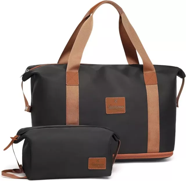 NWOT Travel Gym Duffel Bag Weekender Bags Large Tote Overnight Imiomo Black 2 PC