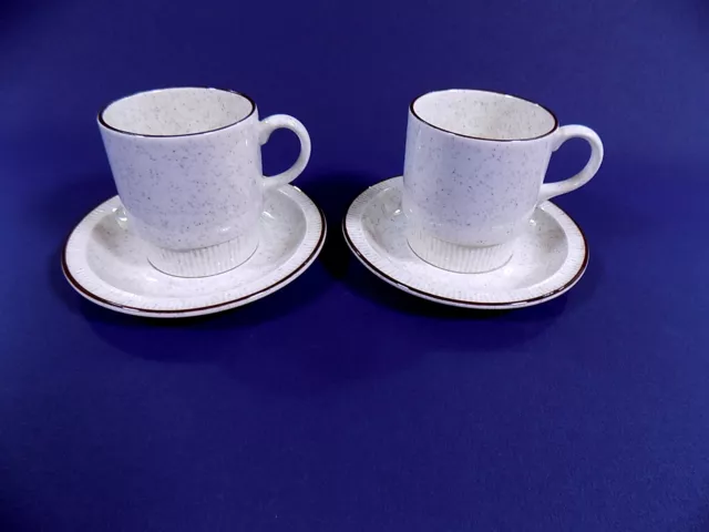 Poole Pottery Parkstone Coffee Cups & Saucers x 2