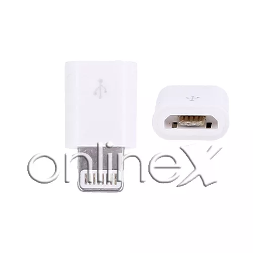 Adaptador Micro USB Hembra a Lighting Macho Conector iPhone Blanco a1097