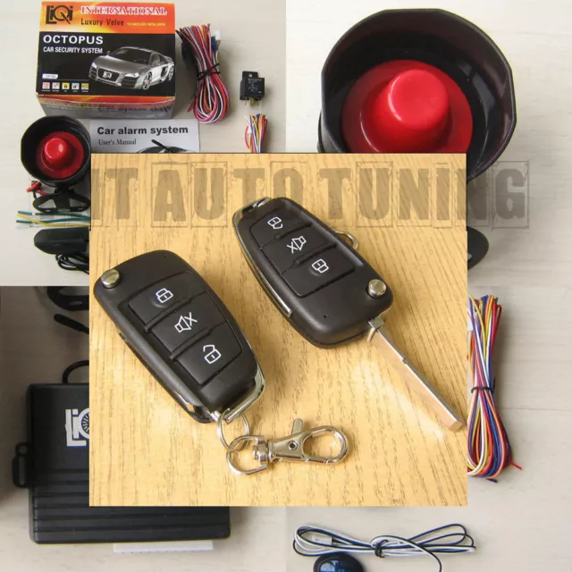 Alarma de Coche Sistema Seguridad + Mando Central Kit Fijación para VW Golf mk4