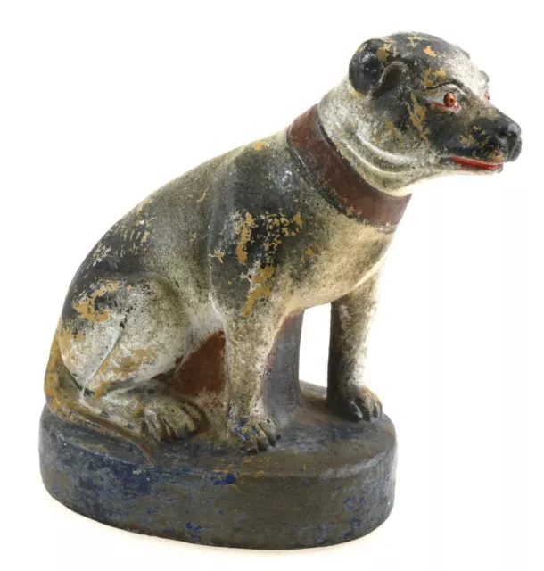 Original Antique Statue of a Dog England Puppy Bulldog Mastiff Pug Rarity