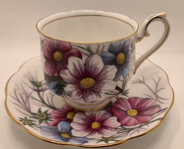 Royal Albert Flower Of The Month Series Cosmos Teacup And Saucer