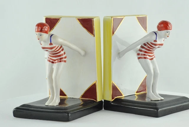 Sujetalibros Bañista Sexy Buzo Art Deco Estilo Art Nouveau Estilo Porcelana Esma