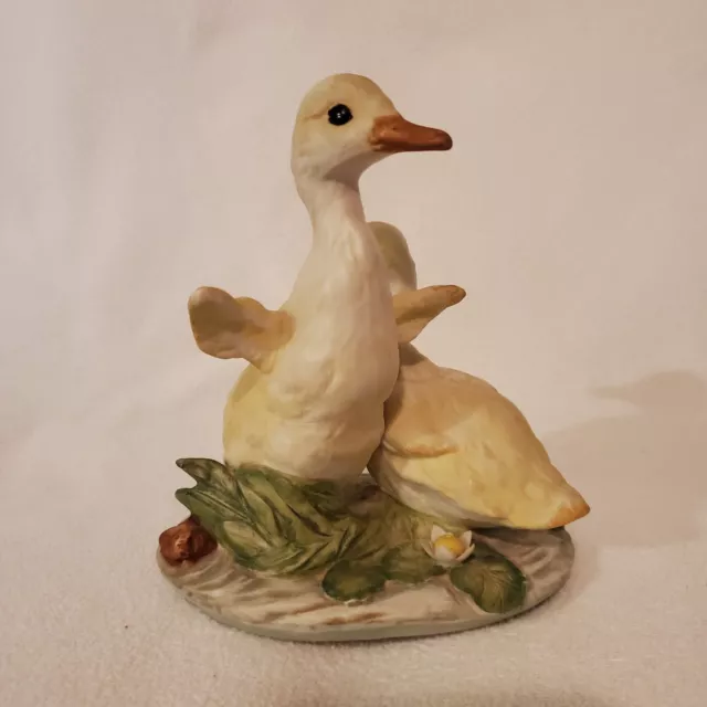 Masterpiece By Homco Porcelain Yellow Ducks Figurine 1982 Vintage Hand Painted