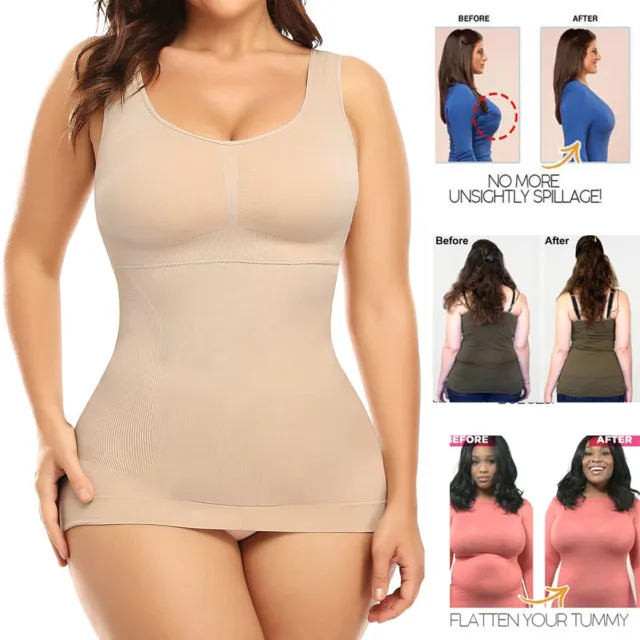 Women's Padded Push Up Body Shaper Tank Top Vest Tummy Control Slimming  Camisole 