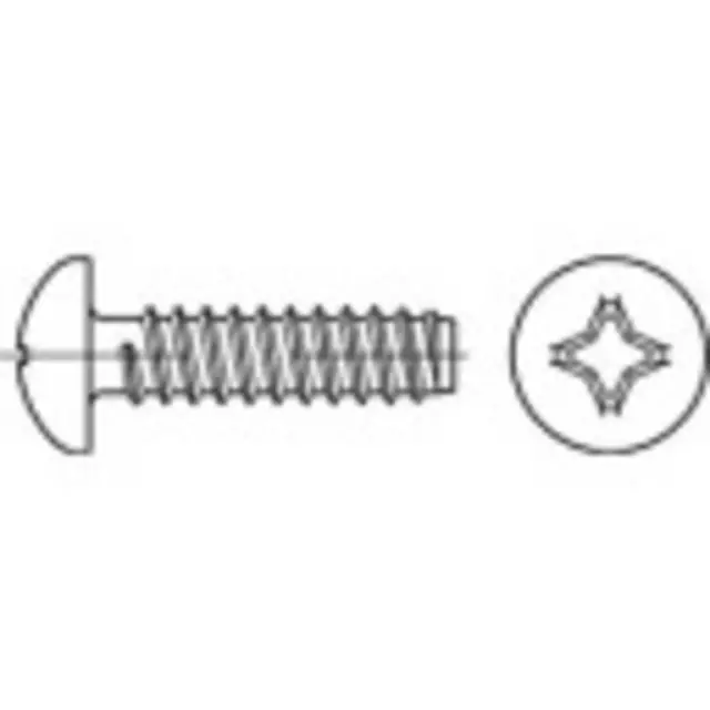 TOOLCRAFT 145064 Vis à tôle à tête bombée 2.9 mm 6.5 mm cruciforme DIN 7981