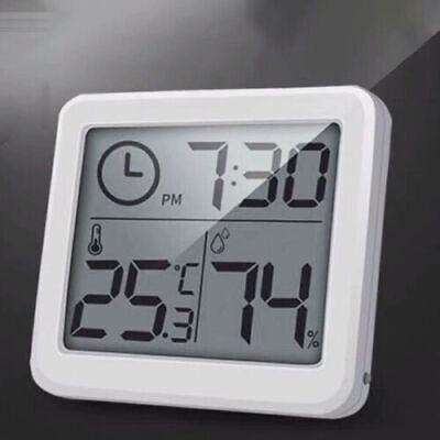Bianco I3C LCD Digitale Indoor Room Termometro igrometro Temperatura Orologio Umidità Meter per Casa e Ufficio 