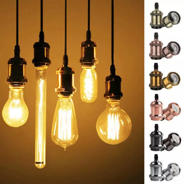 E26/E27 Retro Vintage Edison Lamp Light Bulb Holder Pendant Socket Ceiling Light