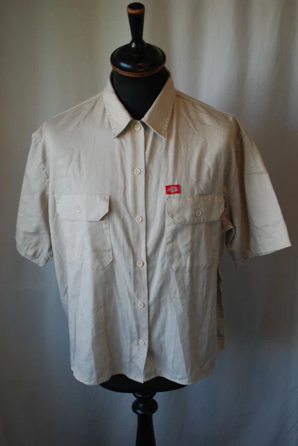 Camicia a maniche corte vintage Dickies beige western western wear taglia large