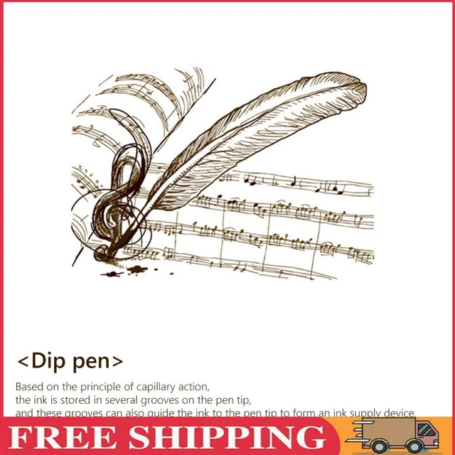 RETRO CALLIGRAPHY FEATHER Dip Pen Writing Ink Quill Fountain Pen Set