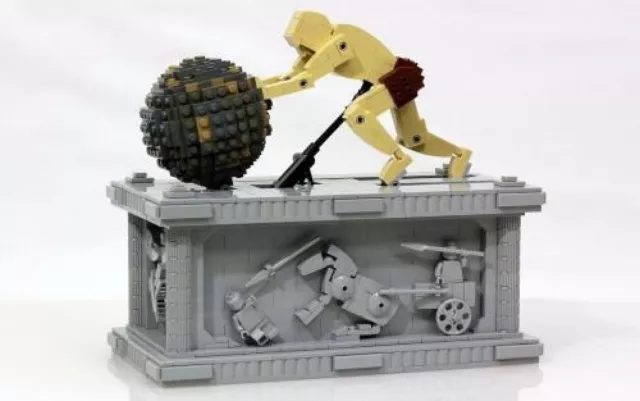 Lego Bausteine Modell Sisyphus Kinetic Sculpture by JKBrickworks MOC Sisyphos