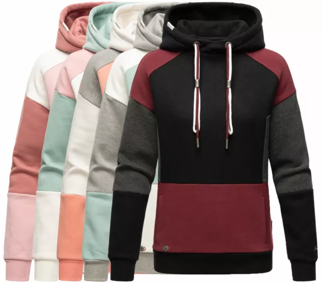 Navahoo Damen Hoodie Sweat Kapuzen Pullover FVSE Sweater Colorblock BABYKÄTZCHEN 2