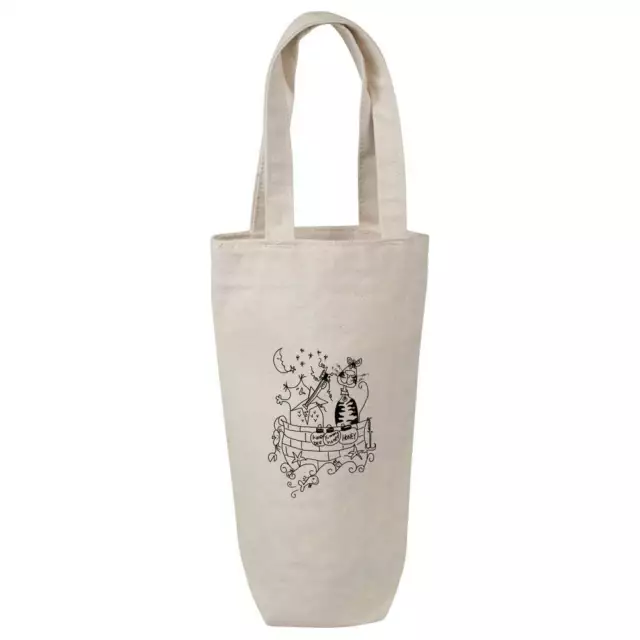 'Owl And Pussy Cat' Cotton Wine Bottle Gift / Travel Bag (BL00001469)