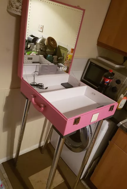 Carro Espejo Espejo Mega Raro Glamcor M3 Estudio Maquillaje Rosa Piernas Altas Gama Alta