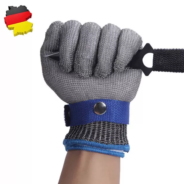 Edelstahl Stechschutzhandschuhe Kettenhandschuh Sicherheits-Handschuh Metzger DE
