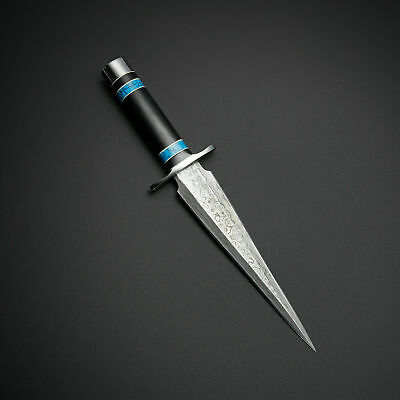 Handmade Hunting Damascus Steel Blade DAGGER Knife | Bull HORN Handle | GIFT