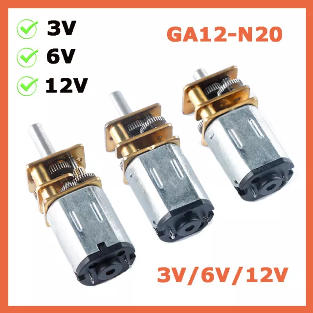 Mini Getriebemotor N20 Metall Getriebe Motor für Modellbau 3V 6V 12V, 15-1000RMP