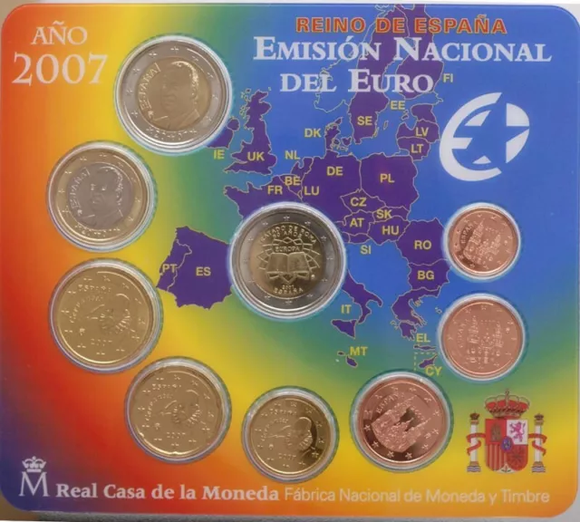Spanien 5,88 Euro original KMS 2007 2 Euro RV 2007 Stgl