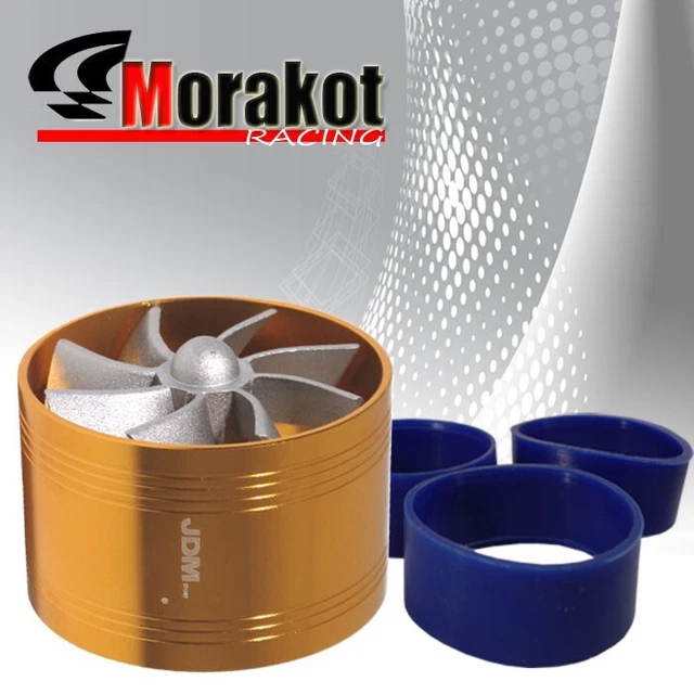 2.5" Tornado Turbonator Intake New Single Fan Gas Fuel Saver Supercharger Gold