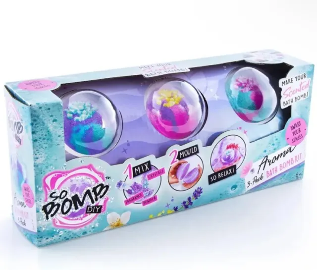 Bath Bomb Making Kit Aroma Scented 3 Pack by So Bomb DIY for Kids Aged 6+ Years