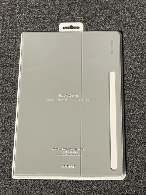 Samsung Galaxy Tab S7+, S7 FE Book Cover Gray