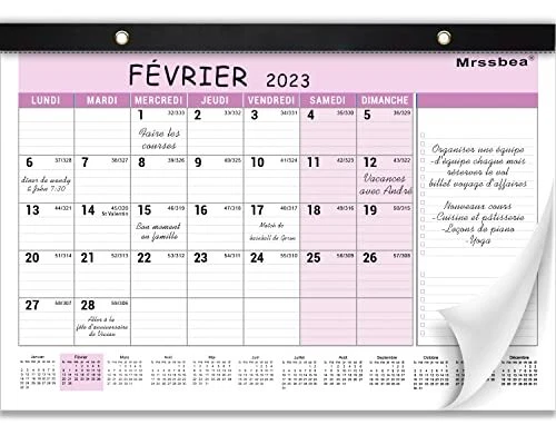 CALENDRIER MURAL 2023-2024 Calendrier Familial 2023 Calendrier de