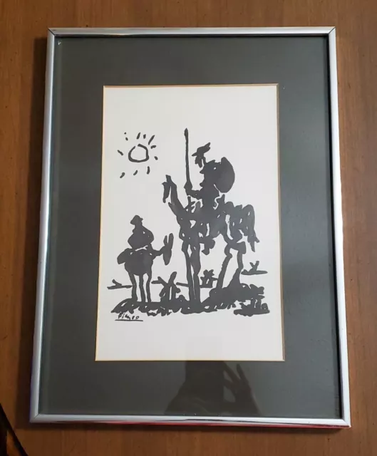 Pablo Picasso don Quixote art print paper framed lithograph 12"x 16" Pablo Picasso don Quixote art print paper framed lithograph 12"x 16"
