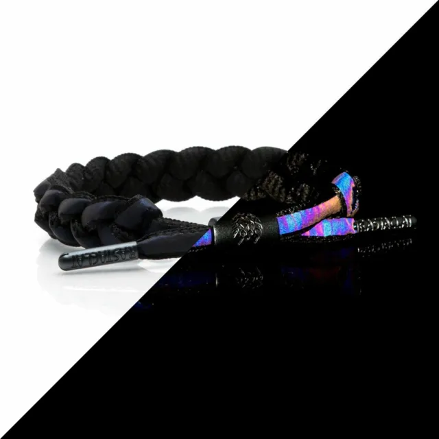 Brand New RASTACLAT Void 3M Iridescent Black Braided Shoelace Bracelet