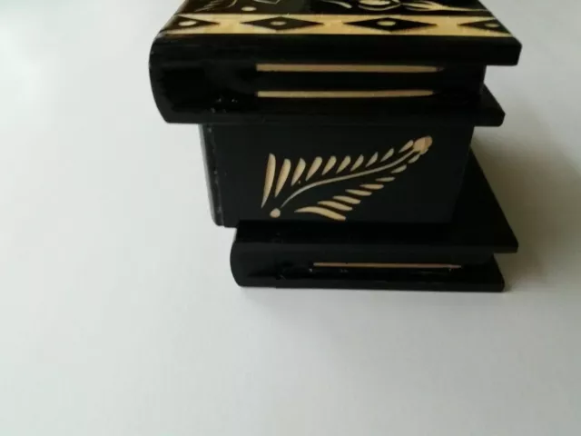 Nuovo mago in legno nero gioielli magic puzzle box rompicapo chiave nascosta 2