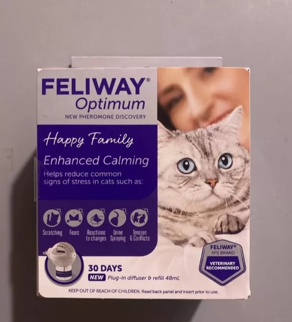 Feliway Optimum 30 Day Starter for Cats Plug In Diffuser & Refill 48ml 3105 1/25