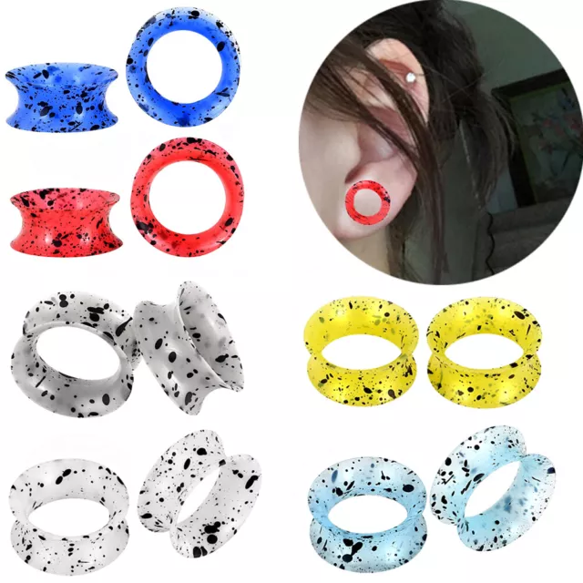 2 Stück Flexible Silikon-Ohrmessgeräte Plugs Expander Doppelt Ausgestellte G