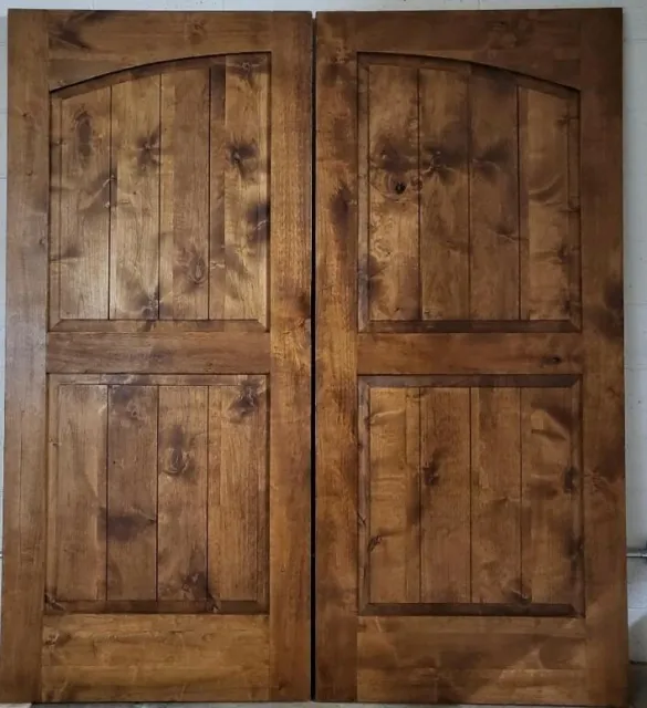 Solid alder lumber double you choose size barn door Farmhouse with hardware