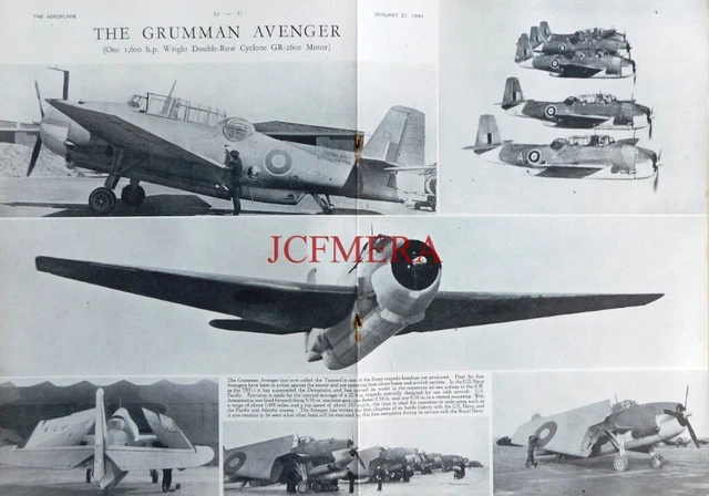FAIREY BARRACUDA AEROPLANE Original Clipped WW2 Magazine Photo 
