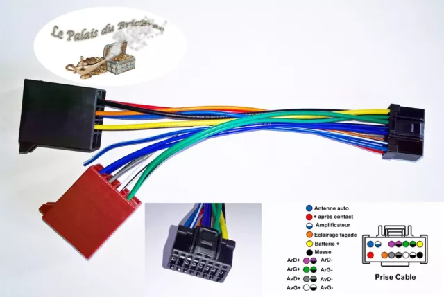 Câble adaptateur faisceau ISO 16 pin pour autoradio ALPINE