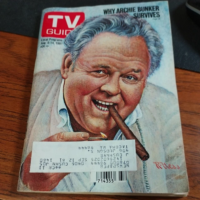 TV GUIDE 1981 August 814 Why Archie Bunker Survives vintage magazine £