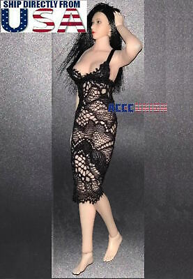 1/12 scale Lace Dress BLACK For 6" PHICEN TBLeague T01 Female Figure Doll U.S.A.