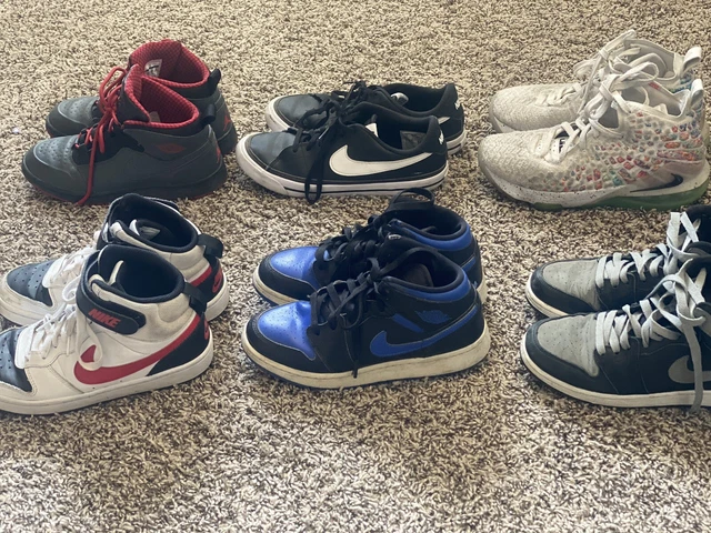 Lot of Boys sneakers(KD’s, Nike, Jordan, Lebrons)-size 4.5,5,5.5,6.5 Lot of Boys sneakers(KD’s, Nike, Jordan, Lebrons)-size 4.5,5,5.5,6.5