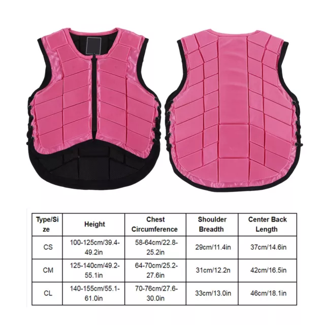 Kid Equestrian Vest Foam Pad Safety Horse Riding Body Gear Protector Pink New