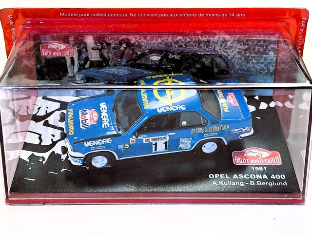 Maquette Opel Ascona 400 Rallye Monte-Carlo 1981 - Échelle 1:43 - Marque Altaya - Diecast NEUVE