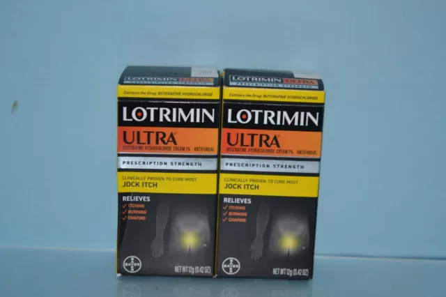 Lot Of 2 Lotrimin Ultra Antifungal Jock Itch Cream, 0.42 oz, Exp. 12/2025