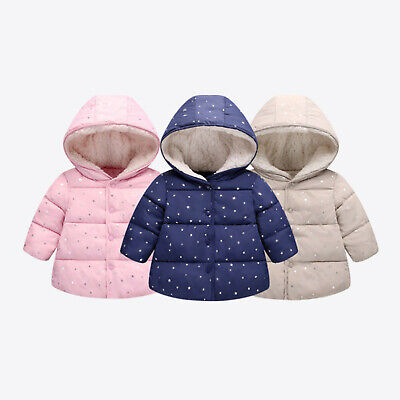 Children Kids Baby Girl Boy Winter Hooded Coat Jacket Warm Outerwear Clothes