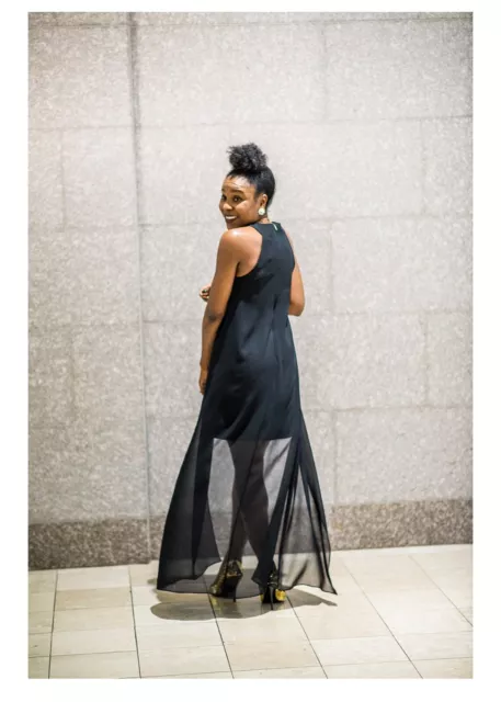 Trina Turk Black Beacon Sheath Dress With Chiffon Overlay Size 2 2