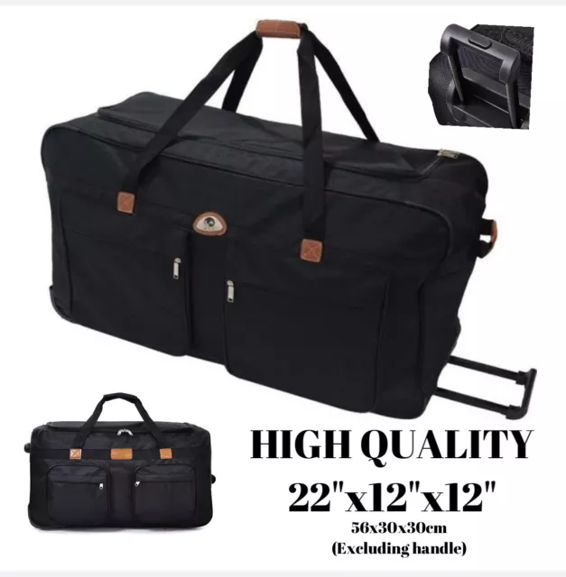 MTC Lightweight Luggage Wheeled Trolley Holdall Suitcase Duffle Cabin Travel Bag