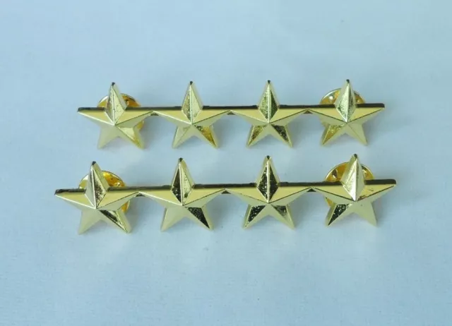 Ww2 Pair Us Military Army Five Stars Captain General Rank Badge Pin Insignia