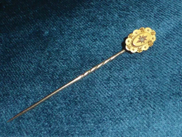 Elegant Antique 15ct & Diamond Stick or Tie Pin