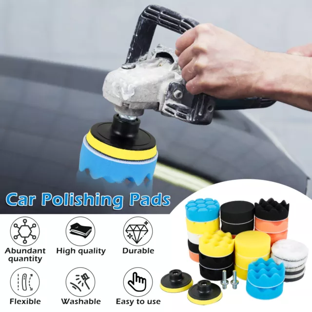 31pcs 3" Buffing Waxing Polishing Polisher Drill Spong Pads Kit Set for Car⚦