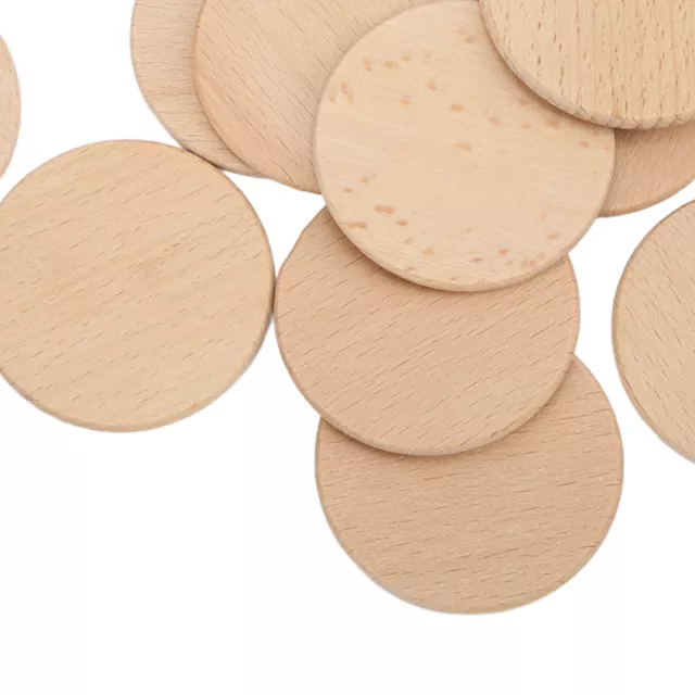 50Pcs Round Wood Pieces Unfinished Wooden Circles Smooth And Polished Durable