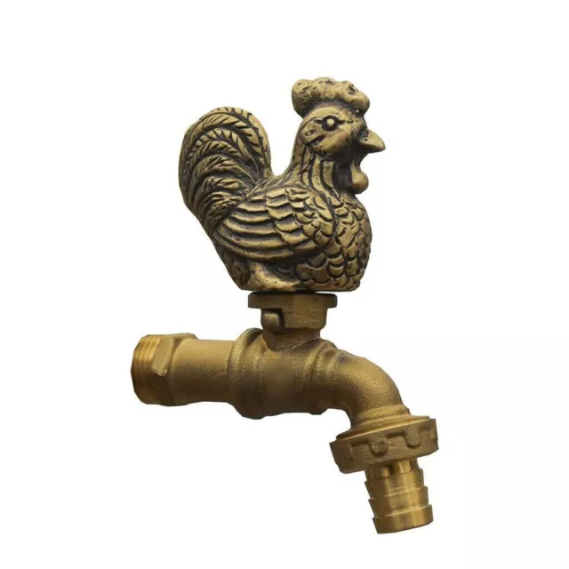 Brass Garden Hen Spigot Faucet Tap Yard Vintage Water Home Decor Outdoor Living